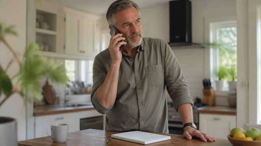 Family evaluating a home care agency by phone.