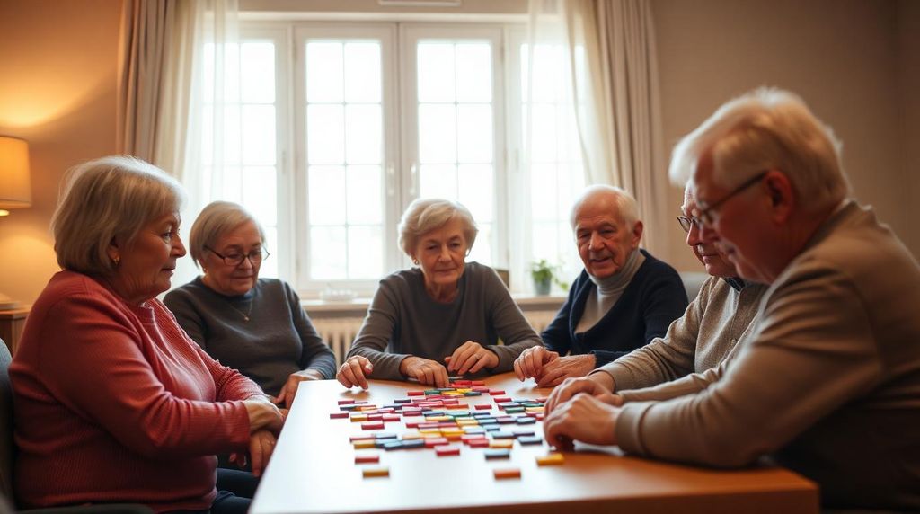 Senior participating in a dementia-specific day program activity.