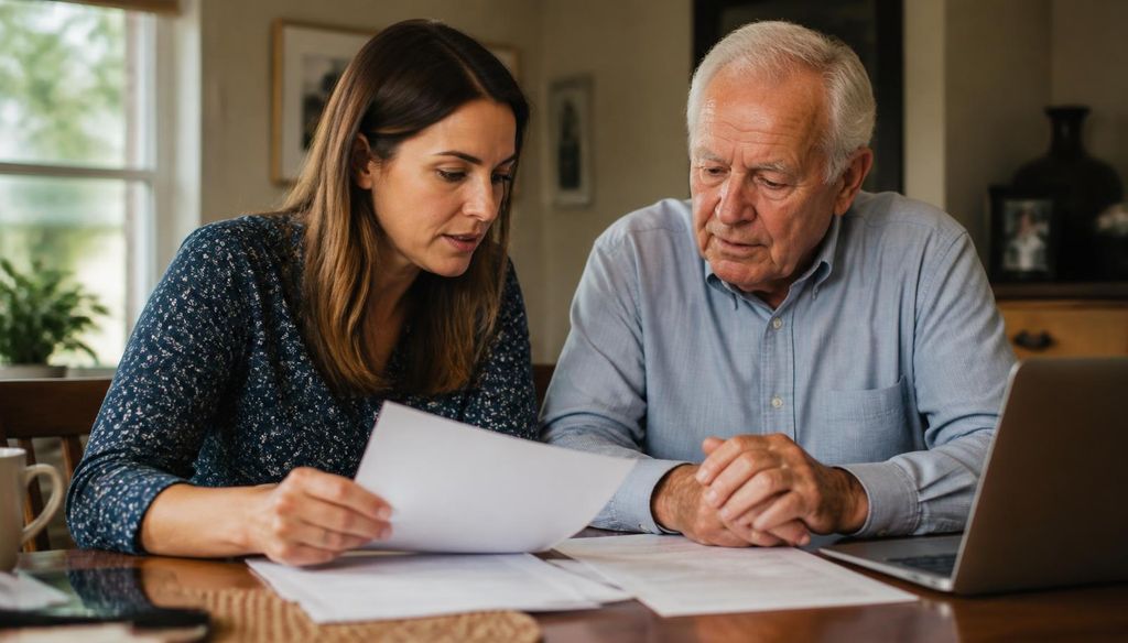 Family reviewing veteran caregiver compensation options at home.