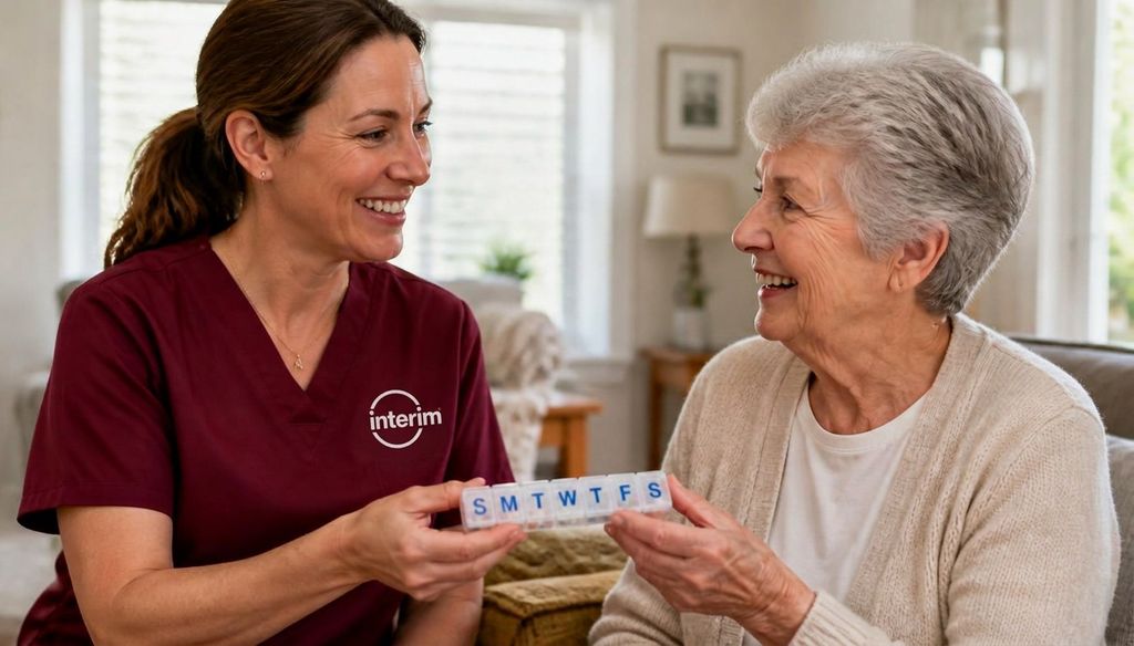 Care Professional helping a senior client at home in Layton, Utah.