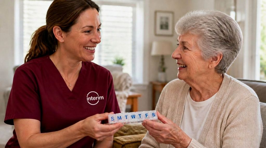 Care Professional helping a senior client at home in Layton, Utah.