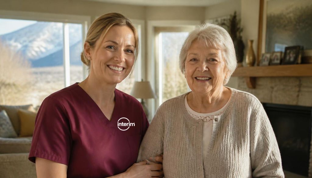 Care Professional helping a senior client at home in Ogden, Utah.