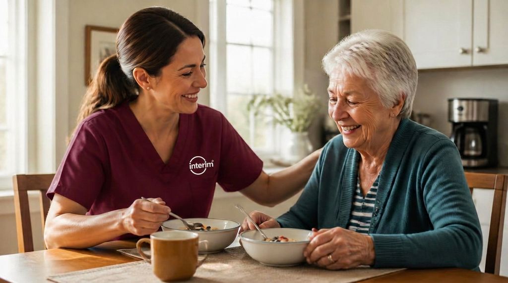 Care Professional helping a senior client at home in Salt Lake City, Utah.
