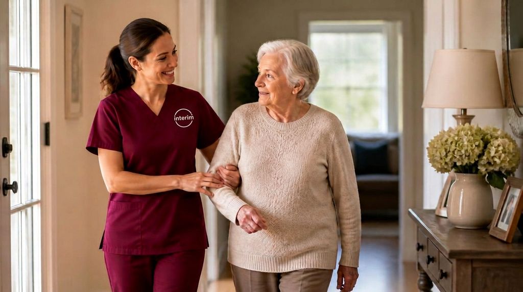 Care Professional helping a senior client at home in Coalville, Utah.