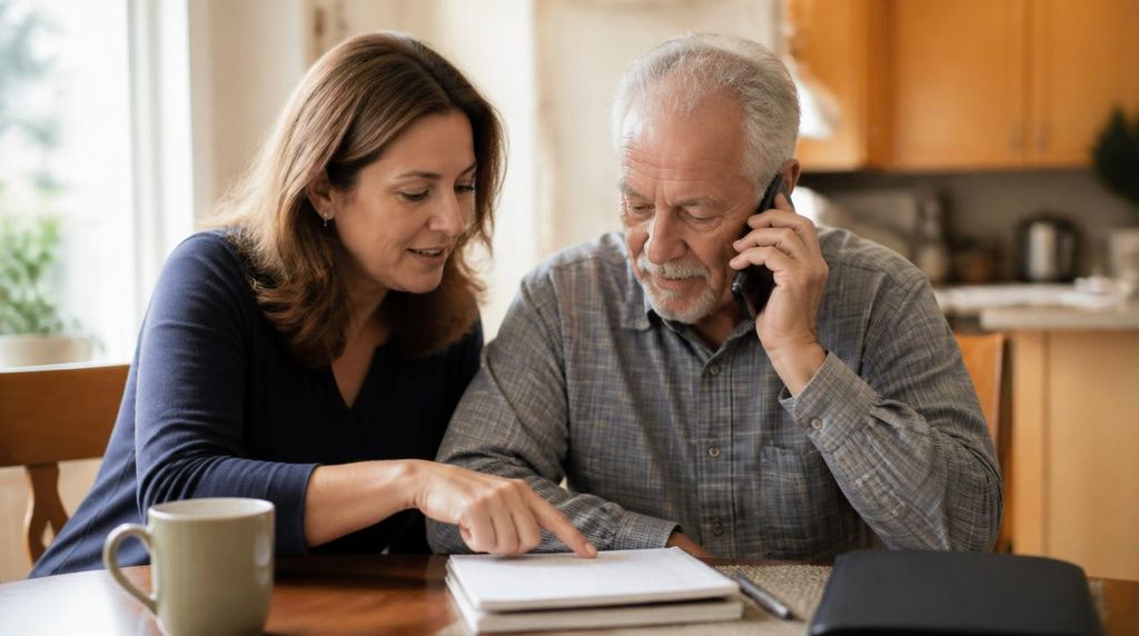 Veteran and family member reaching out to a VA support resource.
