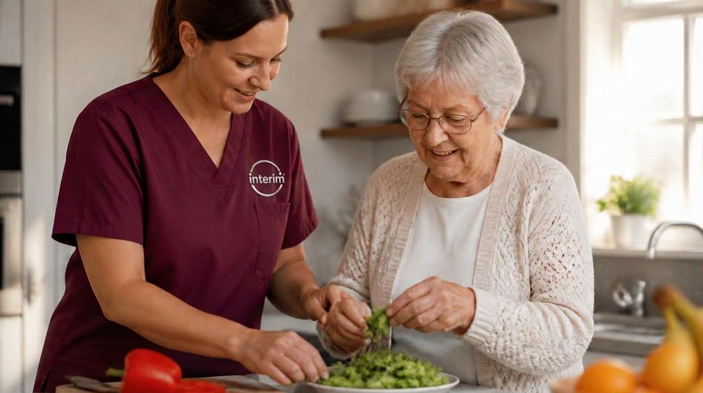 Care Professional helping a senior client at home in Tooele, Utah.