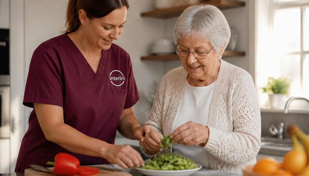 Care Professional helping a senior client at home in Tooele, Utah.