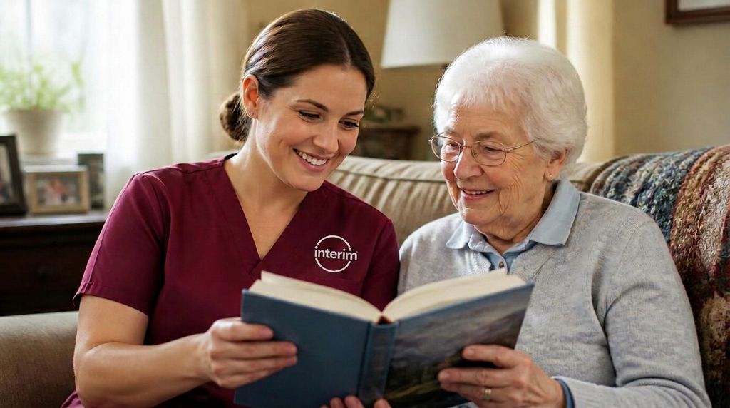 Care Professional helping a senior client at home in Provo, Utah.