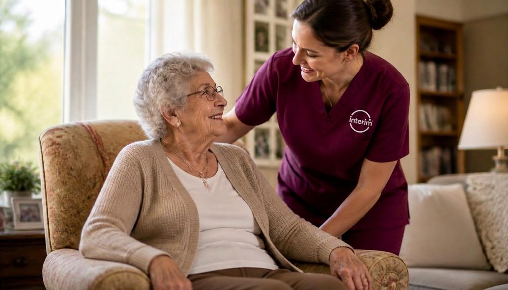 Care Professional helping a senior client at home in Ogden, Utah.