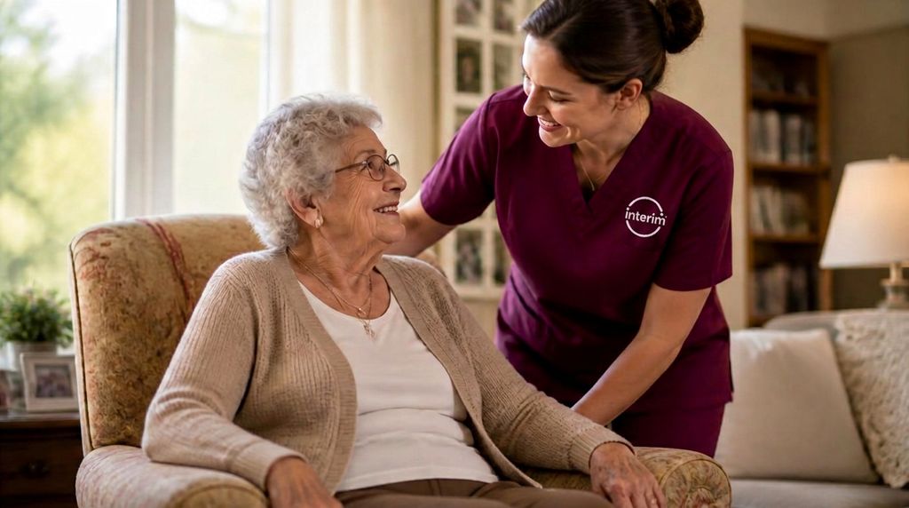 Care Professional helping a senior client at home in Ogden, Utah.