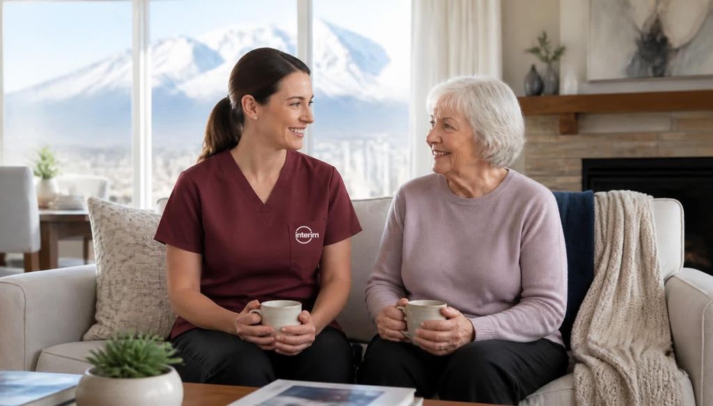 Care Professional providing non-medical home care to a senior client in Salt Lake City, Utah.