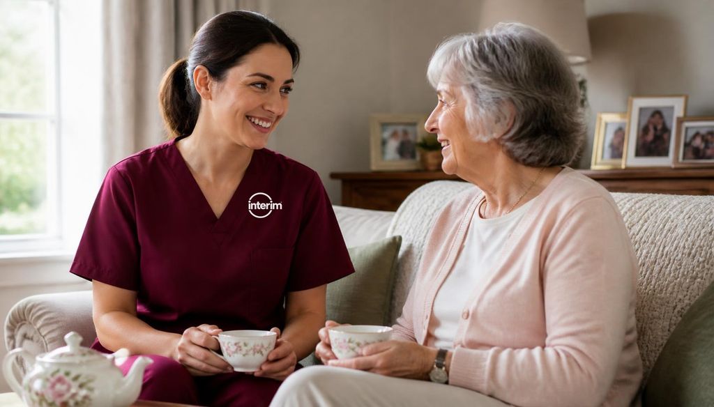 Care Professional providing in-home senior care.