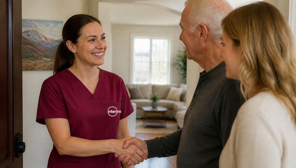 Care Professional meeting a new client and family for the first time in Utah.