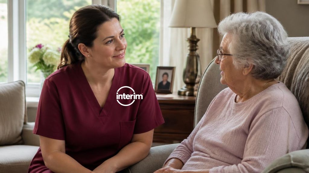 Care Professional supporting a senior client living with dementia at home.
