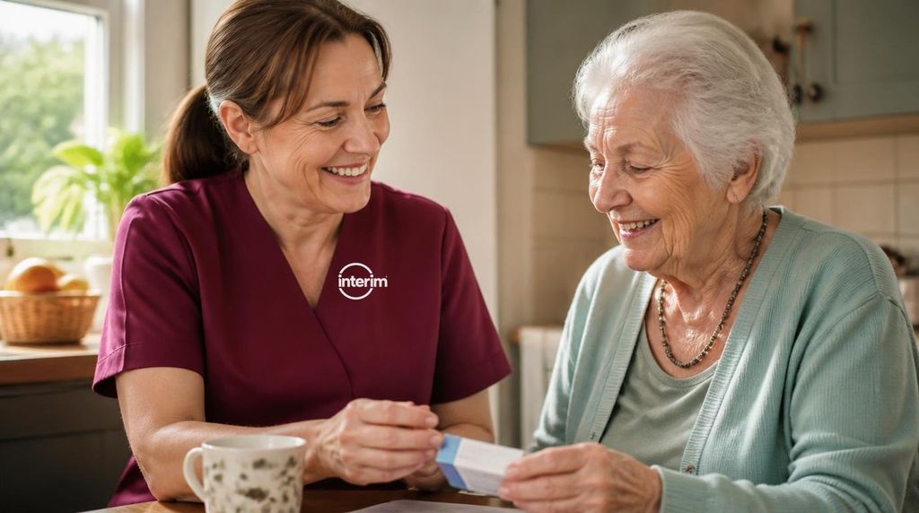 Care Professional providing non-medical home care to a senior client.