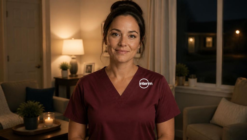 Care Professional providing overnight care at home.
