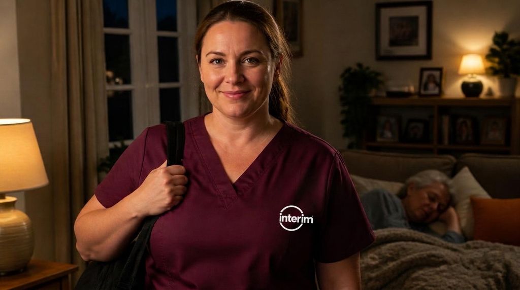 Care Professional providing overnight respite care at home.
