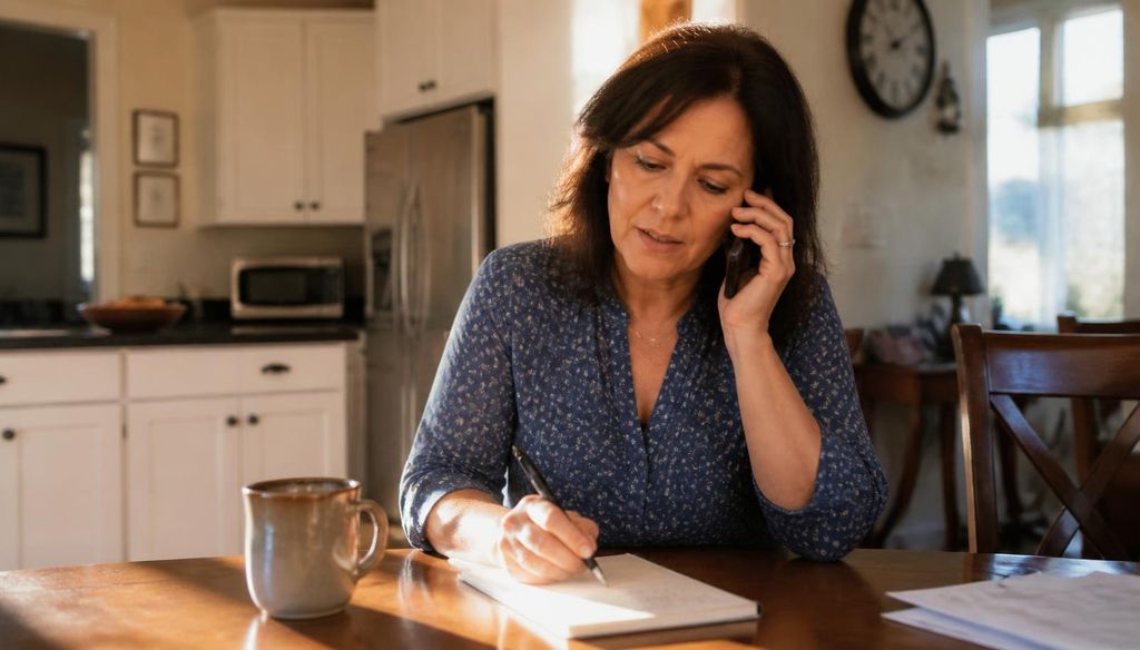 Family evaluating a respite care provider by phone.
