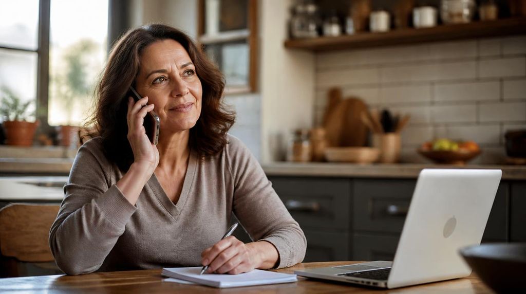 Family caregiver researching local respite program options.