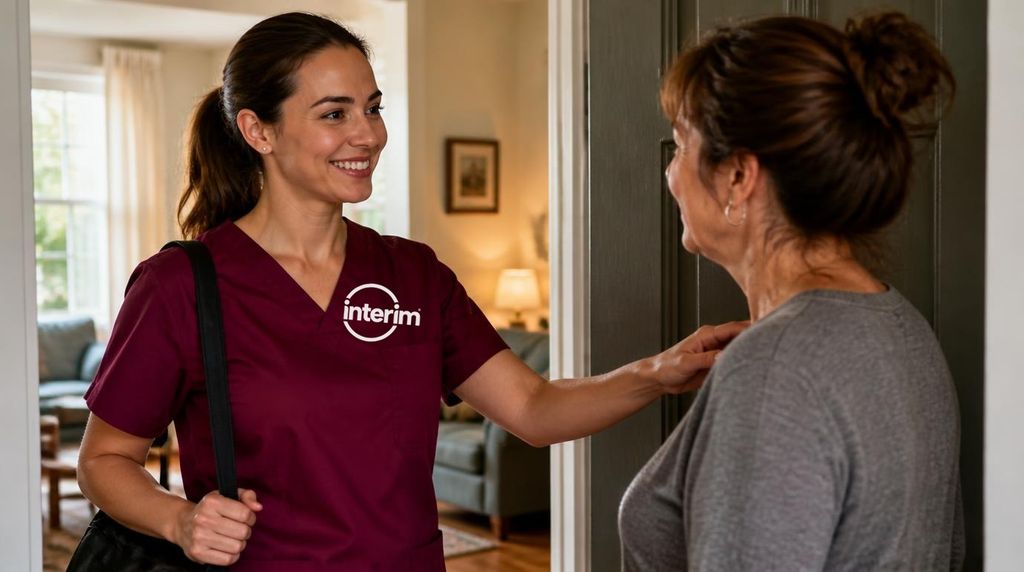 Care Professional providing respite relief to a family caregiver experiencing burnout.