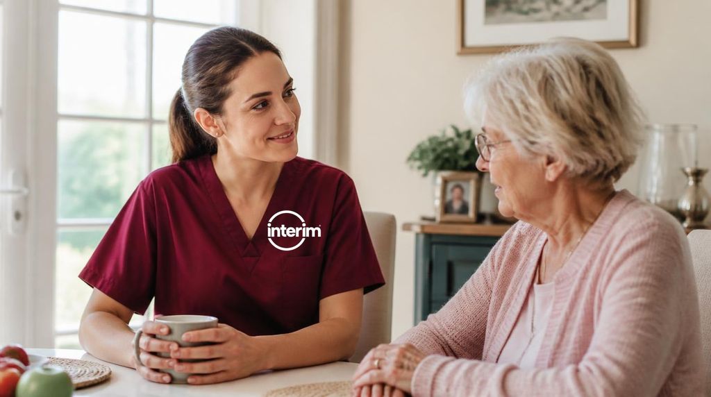 Care Professional supporting a senior client at home through the stages of dementia.