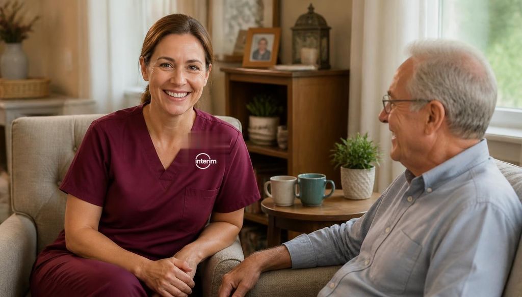 Care Professional providing non-medical support alongside a veteran's medical care team at home.