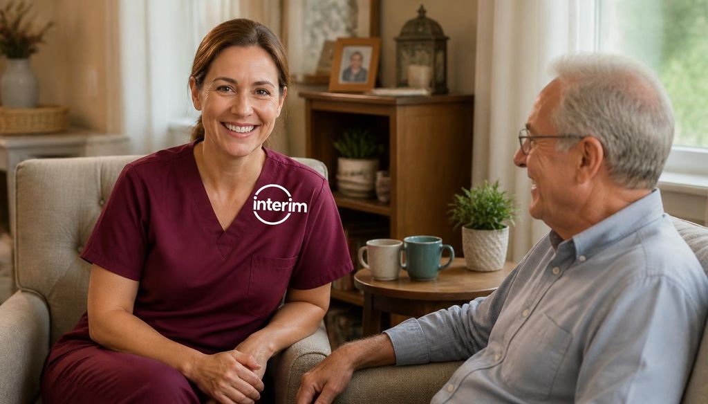 Care Professional providing non-medical support alongside a veteran's medical care team at home.
