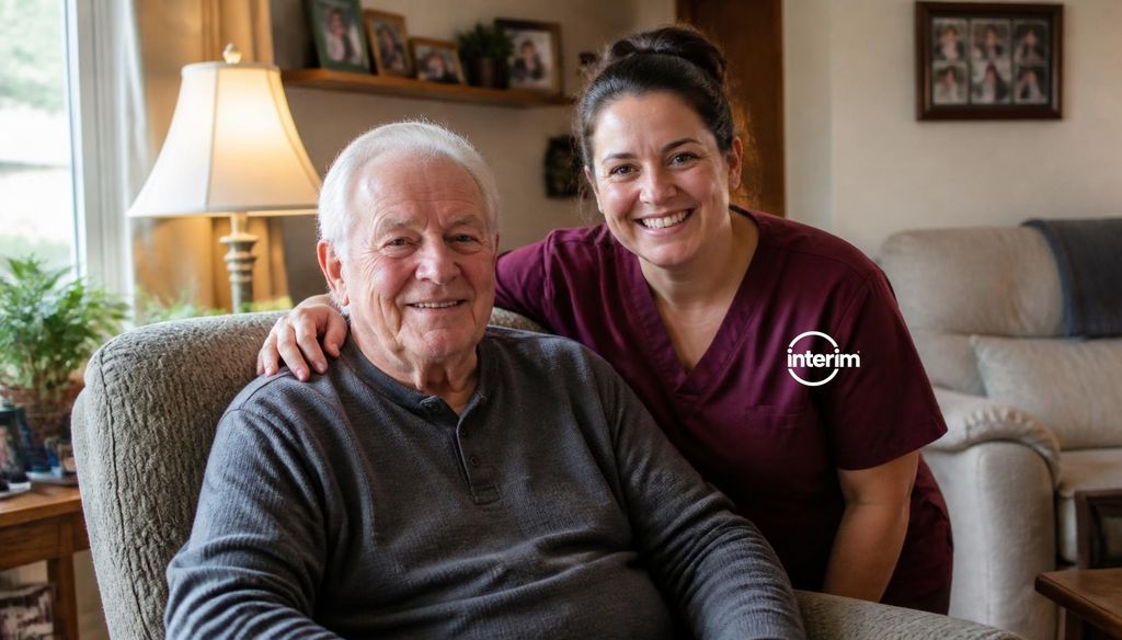 Veteran in a home-like Medical Foster Home setting with a caregiver.