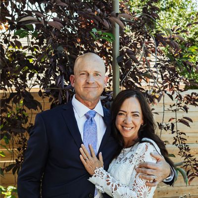 Michael and Natalie Hawkins on their wedding day